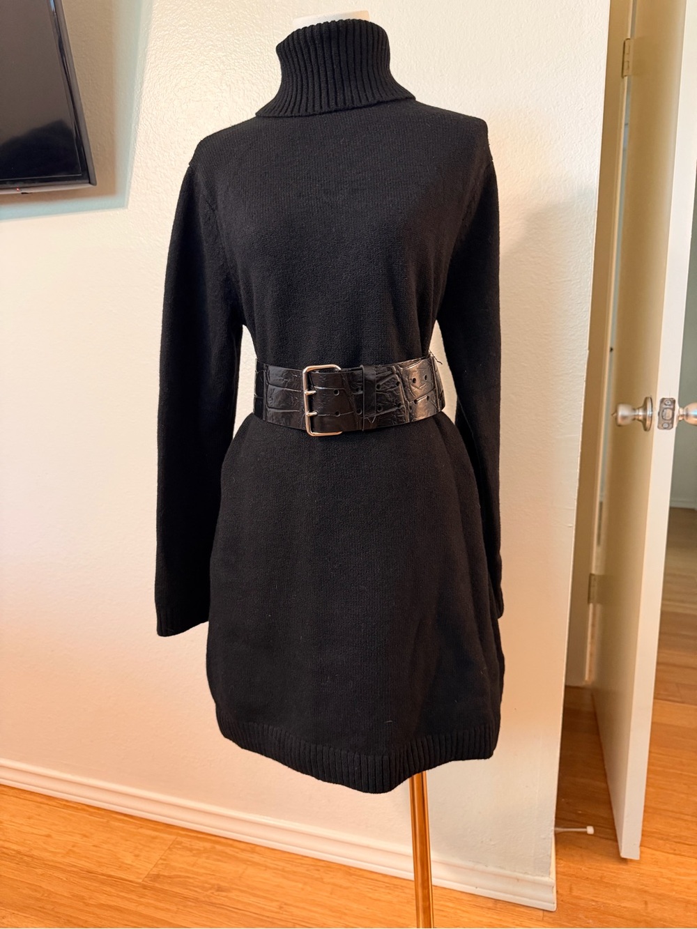 Black Turtleneck Sweater Dress